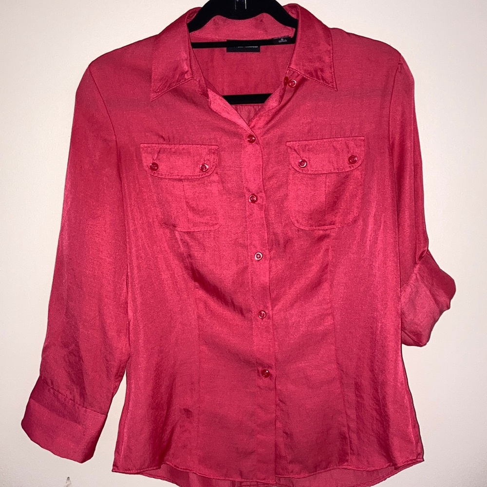 Small, pink button up blouse